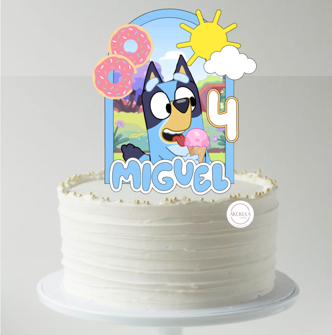 Topo de bolo Bluey