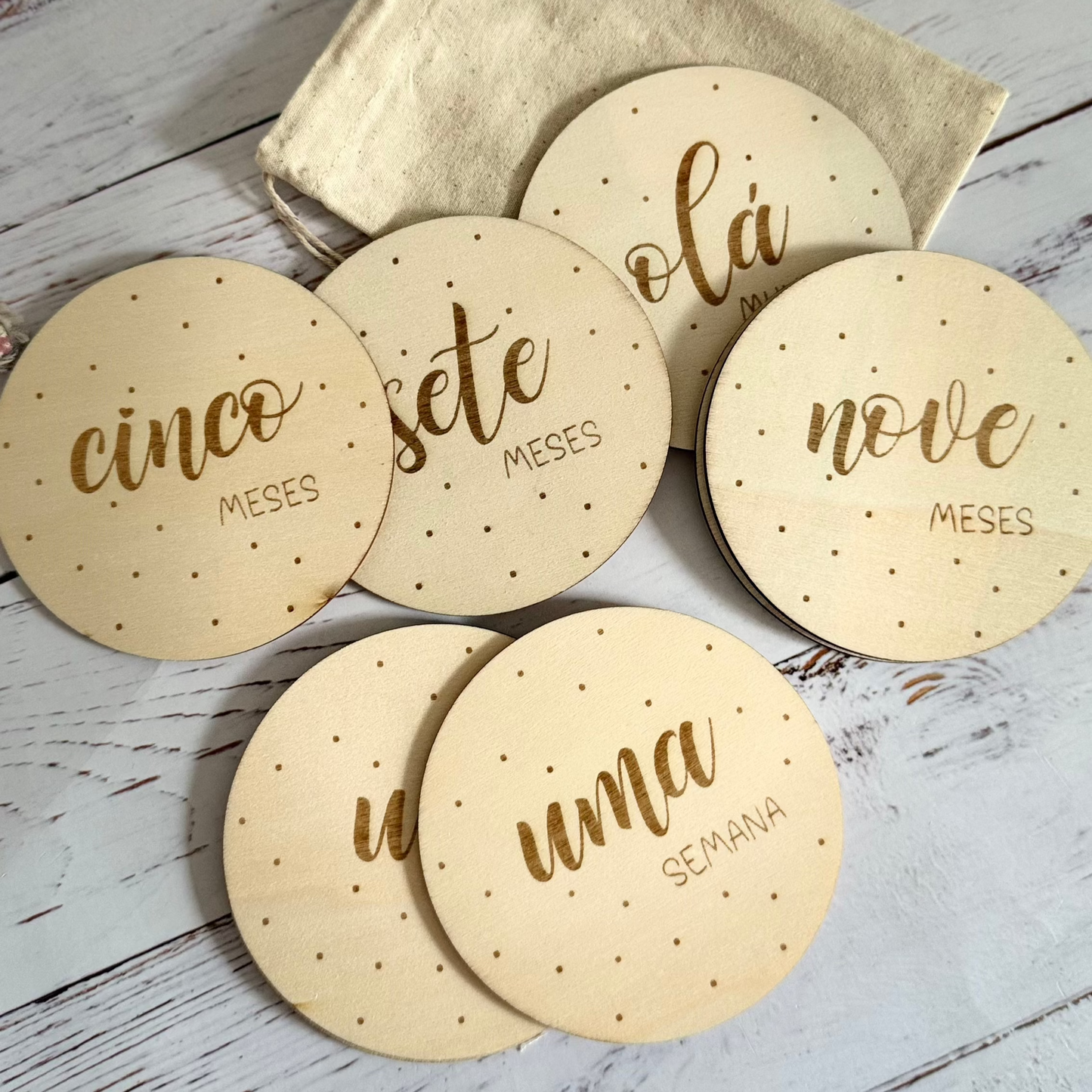 Discos para o crescimento do bebé - Bolinhas