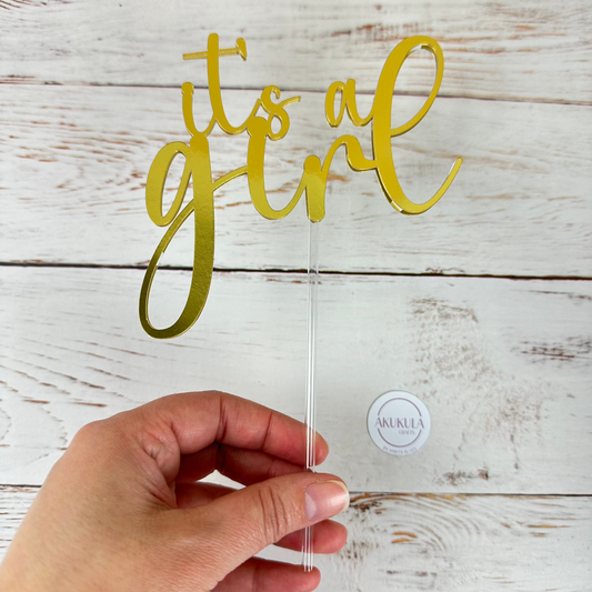 Topo de bolo "It's a girl"
