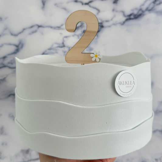 Topo de bolo numérico com flor