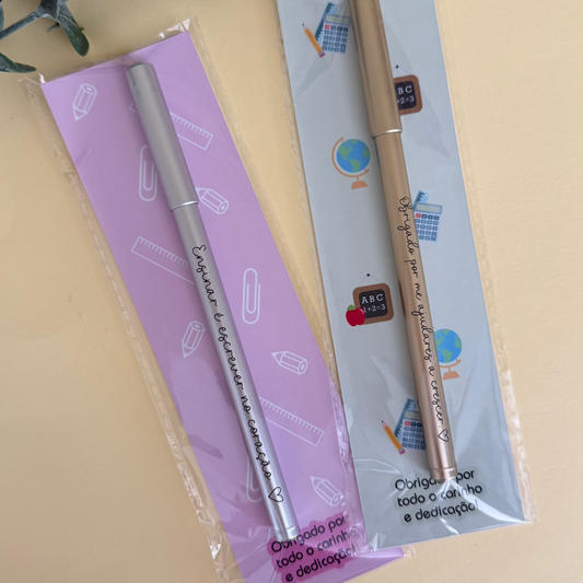 Caneta com cartão (várias frases)