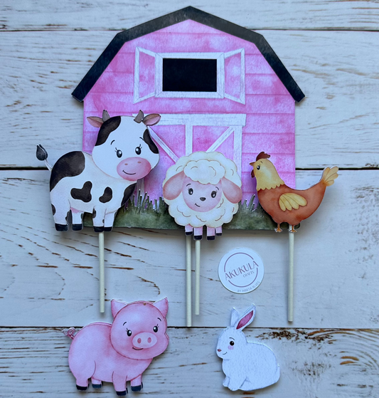 topo de bolo fazenda rosa