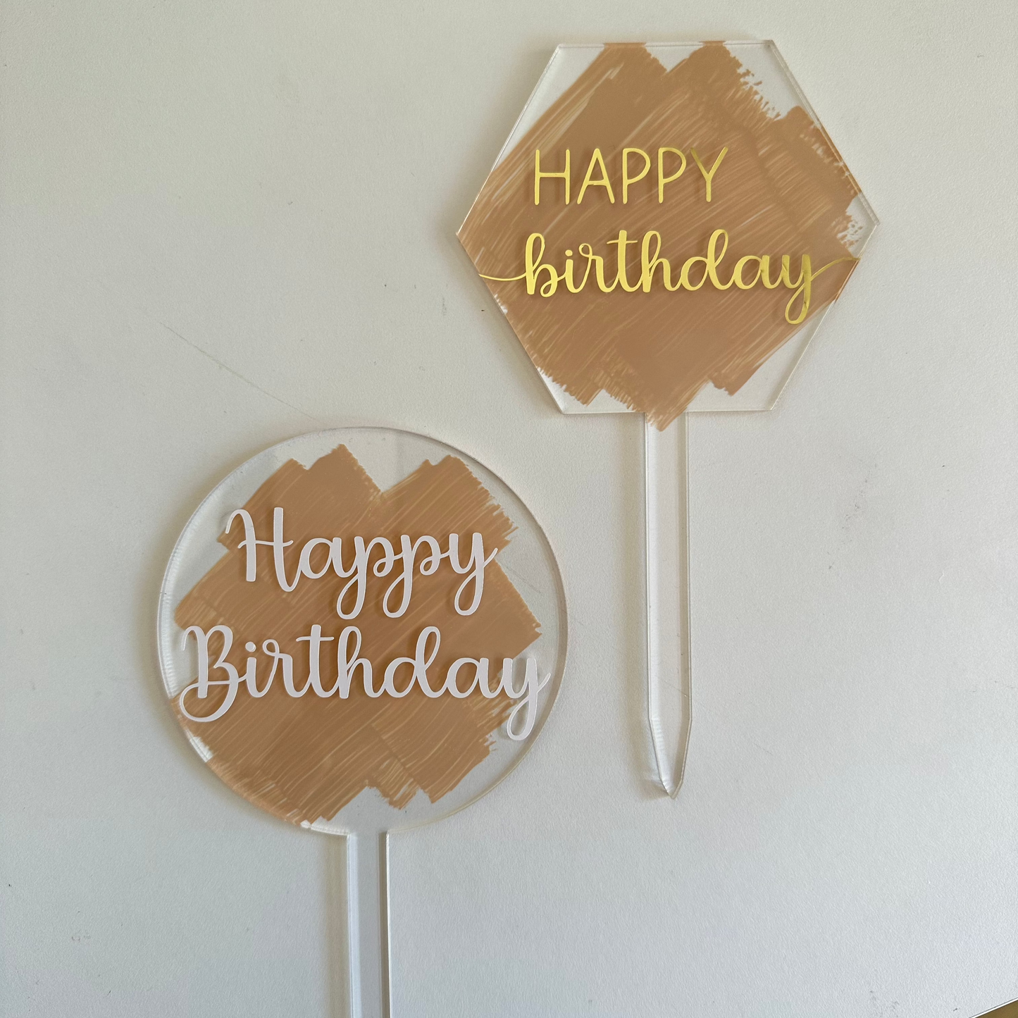 Topo de bolo "Happy Birthday"