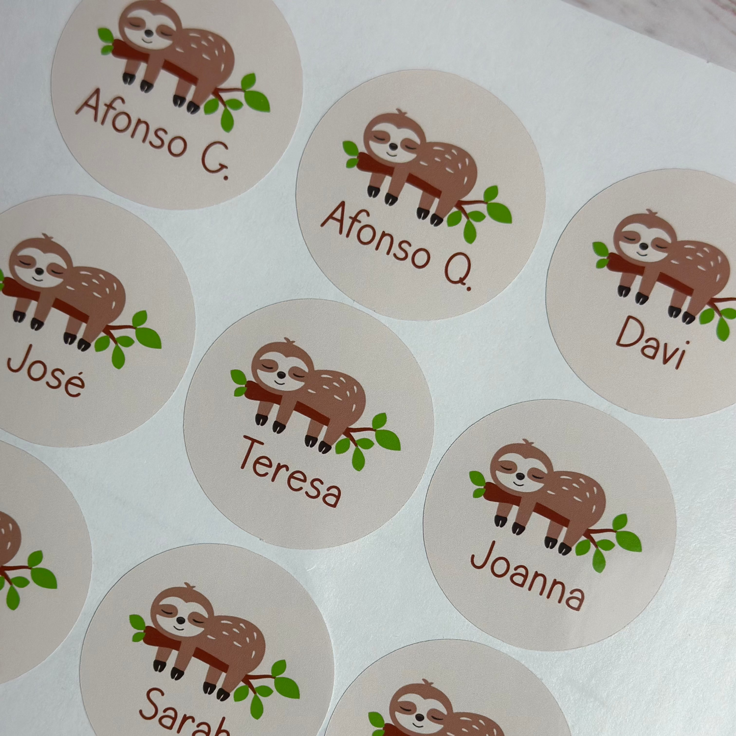 adesivos preguiça