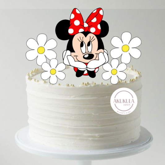 topo de bolo Minnie vermelho