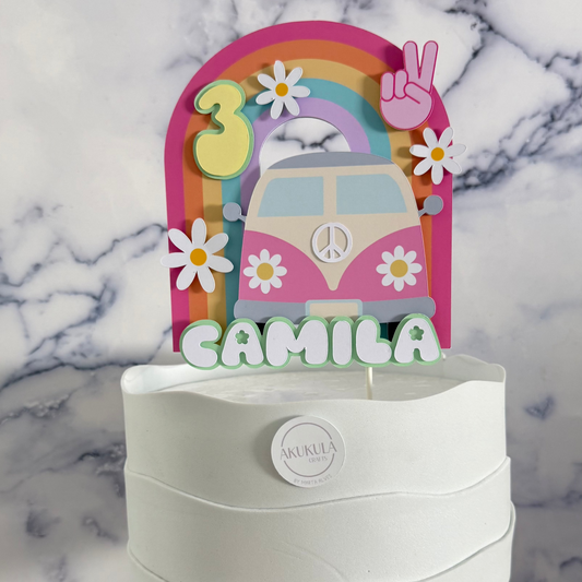 Topo de bolo Peace & Love