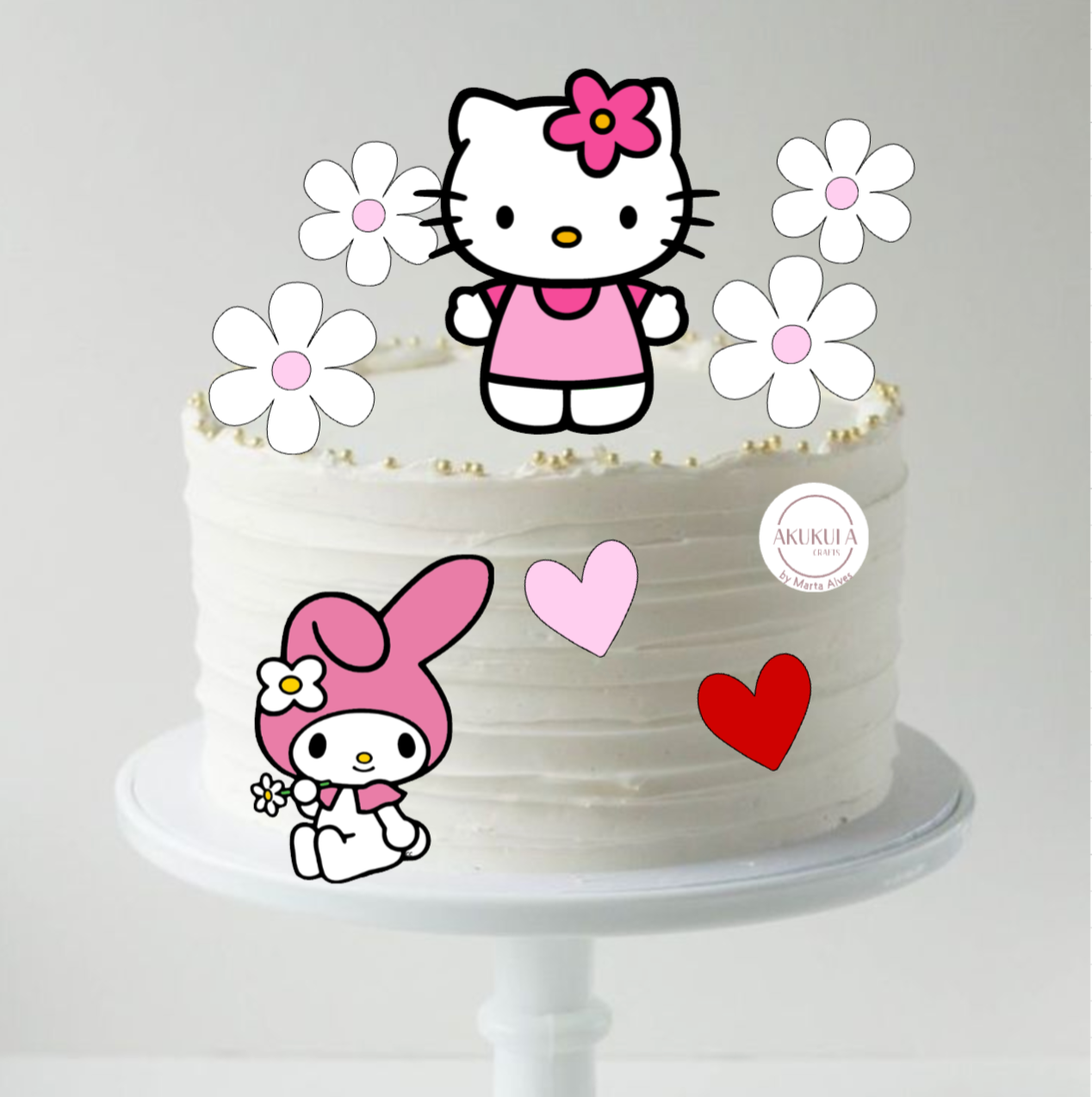 Topo de bolo Hello Kitty