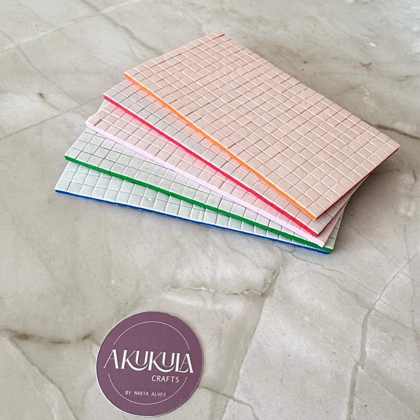 Quadrados de espuma adesiva (5 folhas) Pack 5 cores