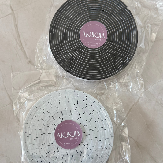 Fita de espuma adesiva dupla face - Branco + Preto