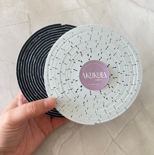 Fita de espuma adesiva dupla face - Branco + Preto