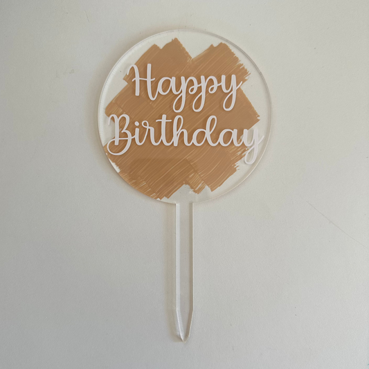 Topo de bolo "Happy Birthday"