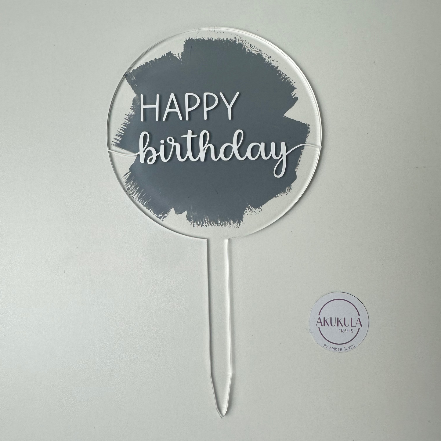 Topper de bolo "Happy Birthday"