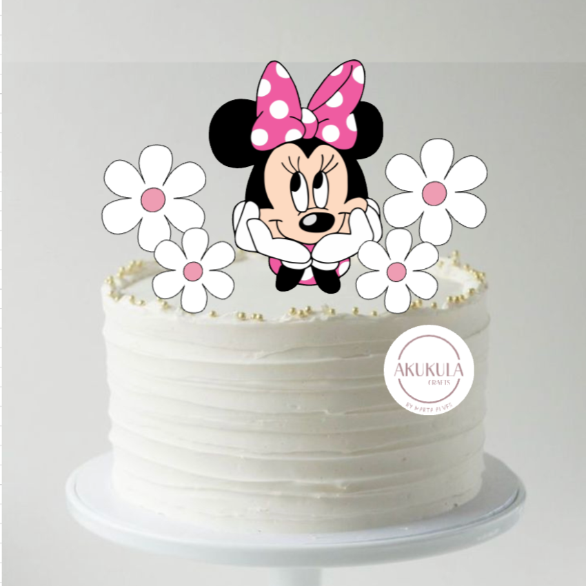 topo de bolo Minnie rosa